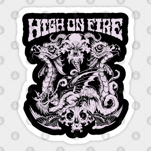 High On Fire Sticker by CosmicAngerDesign